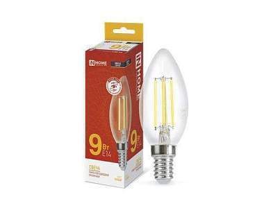 ASD/InHome Deco Свеча C37 E14 9W 3000К 2K 100x35 филамент (нитевидная) прозр. 6183 (арт. 714937)
