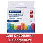 Мел для рисования на асфальте 10 штук, 5 цветов, цветной круглый, BRAUBERG, картонная упаковка, европодвес, 223556 (арт. 223556)