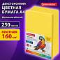 Бумага цветная ПЛОТНАЯ BRAUBERG, А4, 160 г/м2, 250л, желтая, интенсив, для печати,тво, 116674 (арт. 116674)