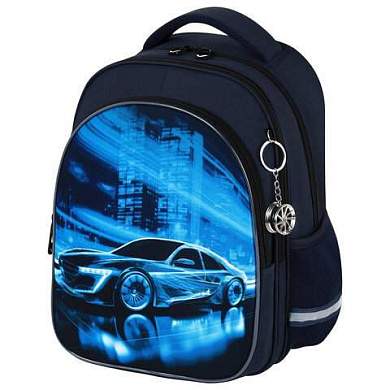Рюкзак BRAUBERG OPTIMA, 2 отделения, с брелоком, "Night driver", 36х27х18 см, 272096 (арт. 272096)