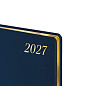 Ежедневник датированный 2027, БОЛЬШОЙ ФОРМАТ 210х297 мм, А4, BRAUBERG "Iguana", под кожу, синий, 118099 (арт. 118099)
