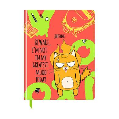 Дневник 1-11 кл. 48л. (твердый) BG "Mood today", иск. кожа, полноцветная неоновая печать (арт. 345190)