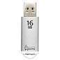 Флеш-диск 16 GB, SMARTBUY V-Cut, USB 2.0, металлический корпус, серебристый, SB16GBVC-S (арт. 512196)