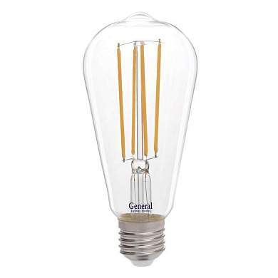 General LOFT ST64S E27 10W 4500K 4K 64x140 филамент (нитевидная) прозр. 655305 (арт. 621456)
