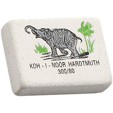 Ластик Koh-I-Noor "Elephant" 300/80, прямоугольный, натуральный каучук, 26*18,5*8мм, цветной (арт. 001467)
