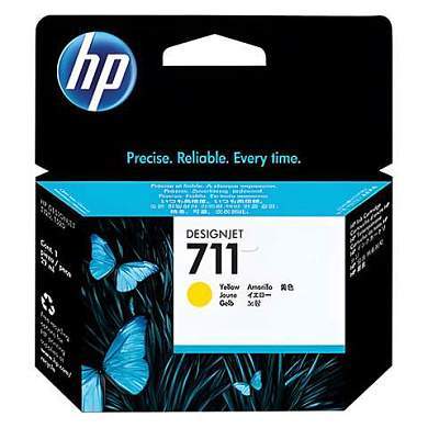Картридж струйный для плоттера HP (CZ132A) DesignJet T120/T520, №711, желтый, оригинальный (арт. 361144)