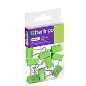 Зажимы для бумаг 19мм, Berlingo, 10шт., цветные, ПВХ упак., европодвес, зеленые (арт. 301707)