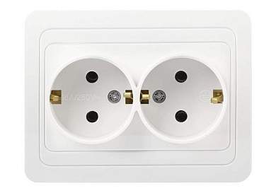 Smartbuy Марс роз. СУ 2-мест. земля 16А белая, керамика (SBE-02w-16-S2-Z-c) (арт. 655068)