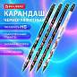Карандаш чернографитный с принтом BRAUBERG "FISH KOI", 1 шт., HB, с ластиком, корпус ассорти, 182027 (арт. 182027)