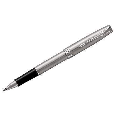 Ручка-роллер Parker "Sonnet Stainless Steel CT" черная, 0,8мм, подарочная упаковка (арт. 240081)