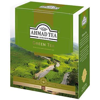 Чай Ahmad Tea "Green Tea", зеленый, 100 фольг. пакетиков по 2г (арт. 283474)