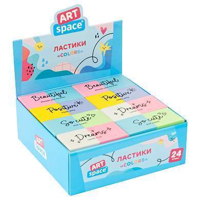 Ластик ArtSpace "Colors", прямоугольный, 44*22*11мм (арт. 336989)