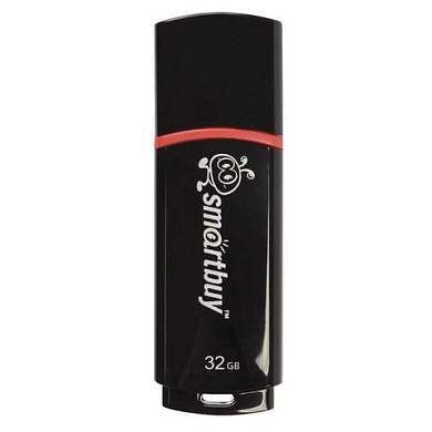 Флеш-диск 32 GB, SMARTBUY Crown, USB 2.0, черный, SB32GBCRW-K (арт. 512184)