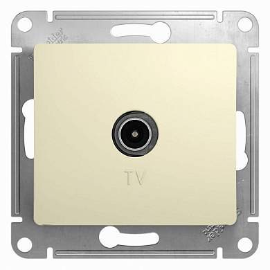 Schneider GLOSSA мех. роз. TV-FM СУ 1 мест. беж. (пл.осн., RG6, 2,1А) GSL000293 (10!) (арт. 697216)