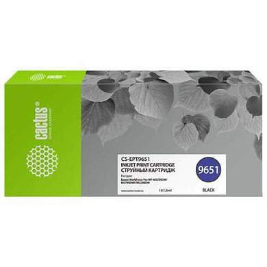 Картридж струйный CACTUS (CS-EPT9651) для Epson WorkForce Pro WF-M5299DW/M5799DW, черный (арт. 364178)