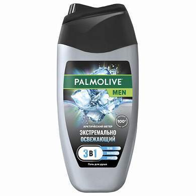 Гель для душа 3 в 1 для лица, волос и тела 250 мл, PALMOLIVE MEN "Арктический ветер", освежающий, 5996175230951 (арт. 609030)