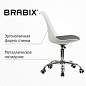 Кресло стул BRABIX "Eames MG-310 CH", хром, пластик белый, ткань серая, 532924 (арт. 532924)