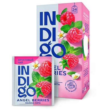 Чайный напиток INDIGO "Малина-мята", 24 пакетика в конвертах по 1,5 г, HERB0084 (арт. 625091)