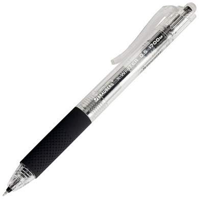Ручка гелевая автоматическая BRAUBERG "X-WRITER 1700" УВЕЛИЧЕННАЯ ДЛИНА ПИСЬМА 1700 м, ЧЁРНАЯ, игольчатый узел 0,5 мм, линия 0,35 мм, 144472 (арт. 144472)