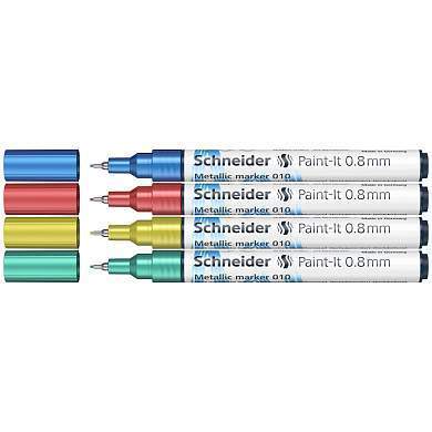 Набор маркеров для декорирования Schneider "Paint-It 010" 04цв., металлик, 0,8мм (арт. 328762)
