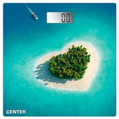 Весы напольные CENTEK CT-2428 "Остров", электронные, вес до 180 кг, квадрат, стекло, с рисунком, CT-2428 Остров (арт. 457576)