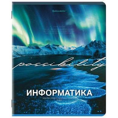 Тетрадь предметная КЛАССИКА ПРИРОДА 48 л., обложка картон, ИНФОРМАТИКА, клетка, подсказ, BRAUBERG, 405088 (арт. 405088)
