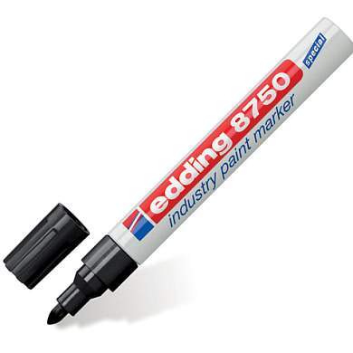 Маркер-краска лаковый (paint marker) EDDING 8750, ЧЕРНЫЙ, 2-4 мм, круглый наконечник, алюминиевый корпус, E-8750/1 (арт. 150596)