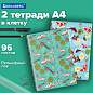 Тетради ДЭК А4 96 л. КОМПЛЕКТ 2 шт. BRAUBERG гребень, клетка, TWIN-лак, "Карпы Кои", 404882 (арт. 404882)