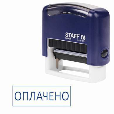 Штамп стандартный STAFF "ОПЛАЧЕНО", оттиск 38х14 мм, "Printer 9011T", 237421 (арт. 237421)