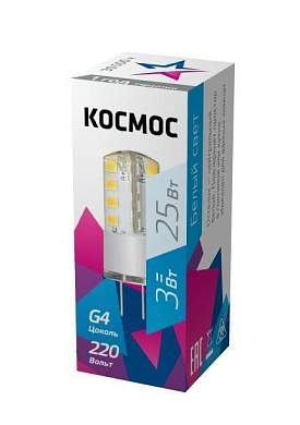 Космос G4 220V 3W(240lm) 4500K 4K 43x15 LksmLED3wJCG4220v45 (арт. 648421)