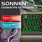 Клавиатура проводная бесшумная USB, 104 клавиши, LED-подсветка, SONNEN K305, черная, 513948 (арт. 513948)