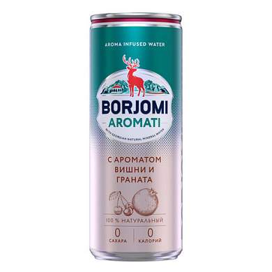 Напиток ГАЗИРОВАННЫЙ BORJOMI "Flavored Water Вишня-Гранат" 0,33 л, BR000231 (арт. 624944)