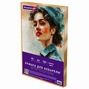 Бумага для акварели А4 в коробке, 40 листов, 200 г/м2, среднее зерно, BRAUBERG ART CLASSIC, 116355 (арт. 116355)