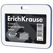 Бейдж горизонтальный ERICH KRAUSE (85х54 мм), корпус белый с синим, 63755 (арт. 239001)