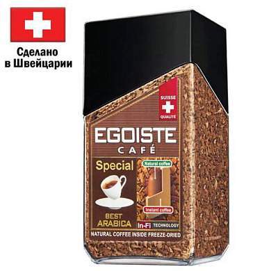 Кофе молотый в растворимом EGOISTE "Special" 100 г, стеклянная банка, сублимированный, ШВЕЙЦАРИЯ, 8606 (арт. 621189)