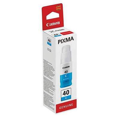 Чернила CANON (GI-40C) для СНПЧ Pixma G5040/G6040, голубые, ресурс 7700 страниц, оригинальные, 3400C001 (арт. 363616)