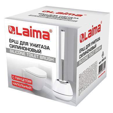 Ершик для унитаза силиконовый STANDART TYPE (овальный) напольный, с пинцетом, LAIMA, 608132 (арт. 608132)