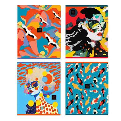 Тетрадь 80л., А5, клетка BG "Color splash", эконом (арт. 350650)