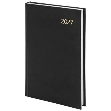 Ежедневник датированный 2027 145х215 мм, А5, STAFF, обложка бумвинил, черный, 117817 (арт. 117817)