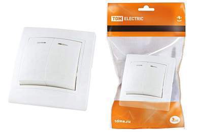 TDM Таймыр выкл. СУ 2 кл. 10А бел. (керам. осн., инд) (10!) SQ1814-0005 (арт. 483839)