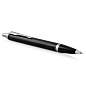 Ручка шариковая PARKER "IM Core Black Lacquer CT", черный глянцевый лак, детали хром, синяя, 1931665 (арт. 142530)