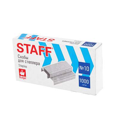 Скобы для степлера №10, 1000 штук, STAFF ECO, до 20 листов, 274044 (арт. 274044)