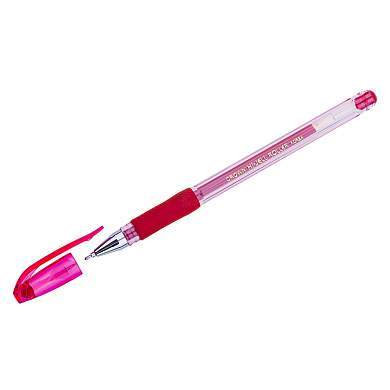 Ручка гелевая Crown "Hi-Jell Needle Grip" красная, 0,7мм, грип, игольчатый стержень, штрих-код (арт. 245942)