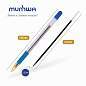 Ручка шариковая масляная с грипом MUNHWA "MC Gold", СИНЯЯ, корпус прозрачный, узел 0,5 мм, линия письма 0,3 мм, BMC-02 (арт. 142780)