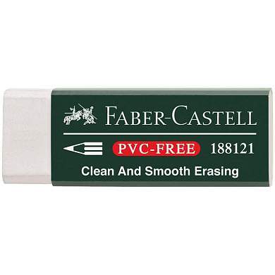 Ластик Faber-Castell "PVC-free", прямоугольный, картонный футляр, в пленке, 63*22*11мм (арт. 286059)