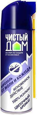 От моли и кожееда аэрозоль 150мл. Чистый дом, инсектицид. 02-922 (арт. 451106)