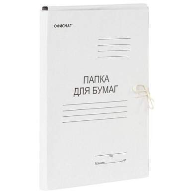 Папка для бумаг с завязками картонная ОФИСМАГ, гарантированная плотность 220 г/м2, до 200 листов, 127817 (арт. 127817)