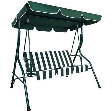 Качели садовые NOSTRESS (НОСТРЕСС) COMFORT SC-003, 3 места, Ш170хГ110хВ153 см, мягкое сиденье, зеленый/белый, 680051 (арт. 680051)