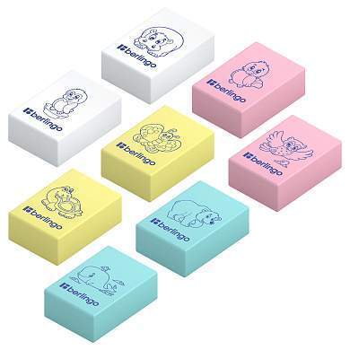 Ластик Berlingo "Animals", прямоугольный, термопластичная резина, 28*18*10мм (арт. 228932)