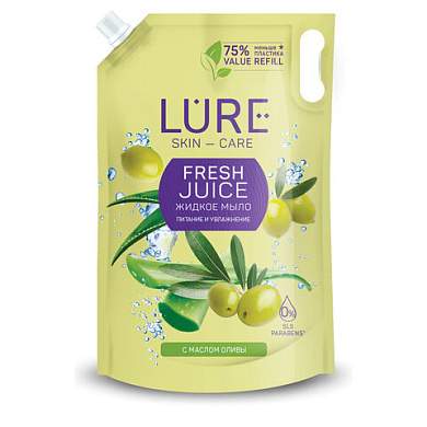 Мыло-жидкое 500 мл, LURE SKIN CARE, с маслом оливы, дой-пак, 8199 (арт. 702056)